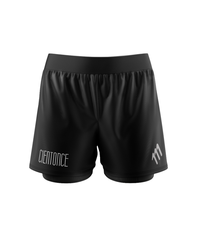 Pantaloneta de running elite negra CIENTONCE hombre