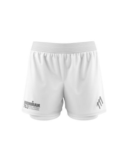 Pantaloneta de running elite blanca hombre IM SAI 70.3