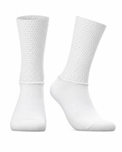 Medias de ciclismo blancas aero 8"