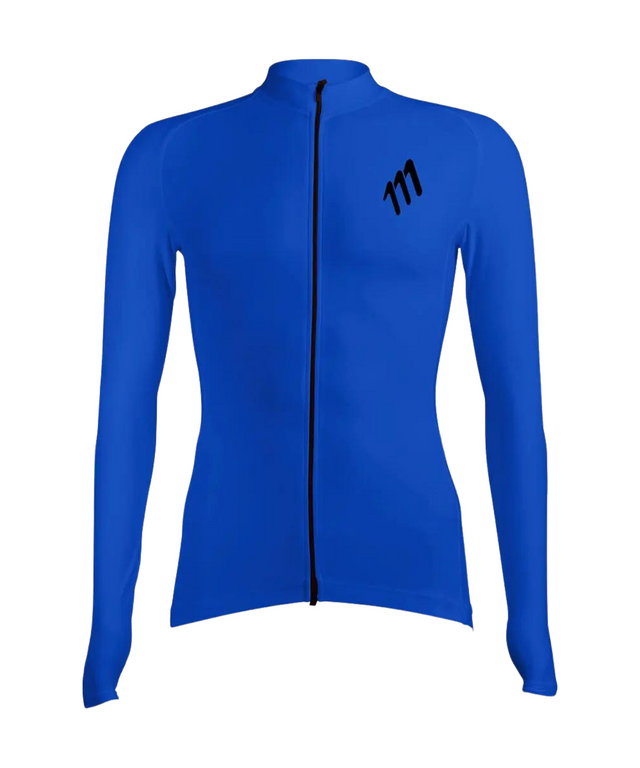 Jersey de ciclismo essentials manga larga royal blue mujer
