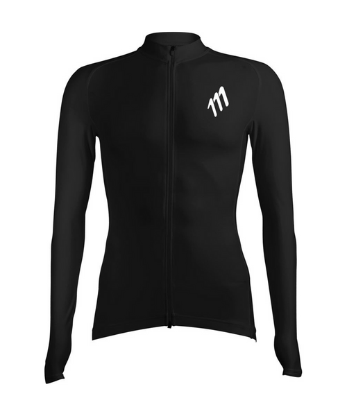 Jersey de ciclismo essentials manga larga negro hombre