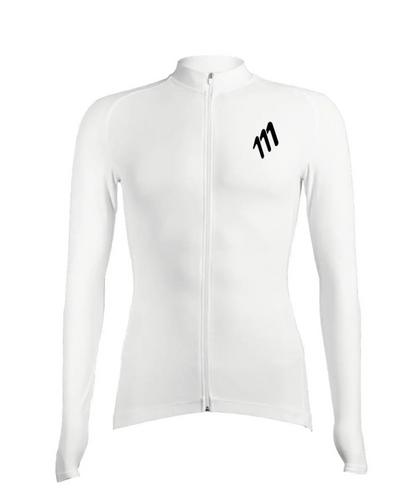 Jersey de ciclismo essentials manga larga blanco hombre