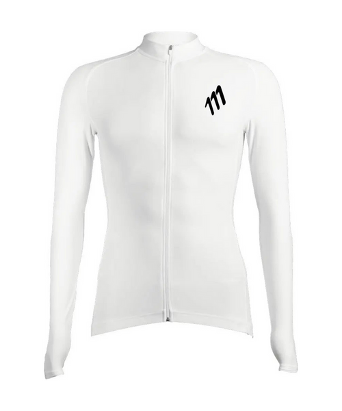 Jersey de ciclismo essentials manga larga blanco hombre