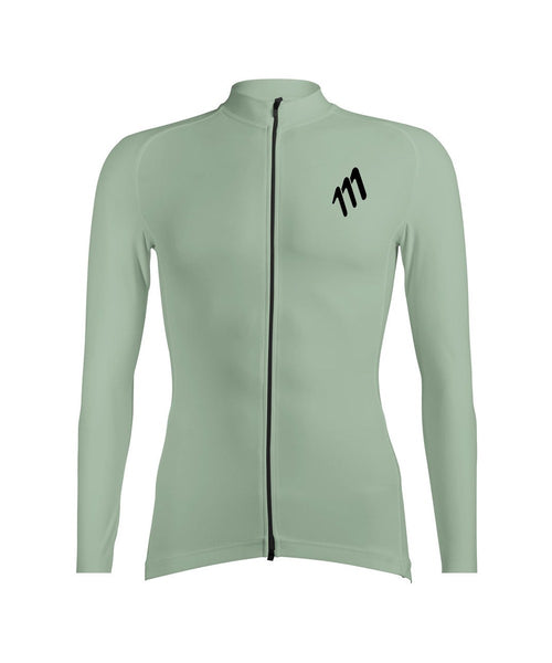 Jersey de ciclismo manga larga oliva hombre