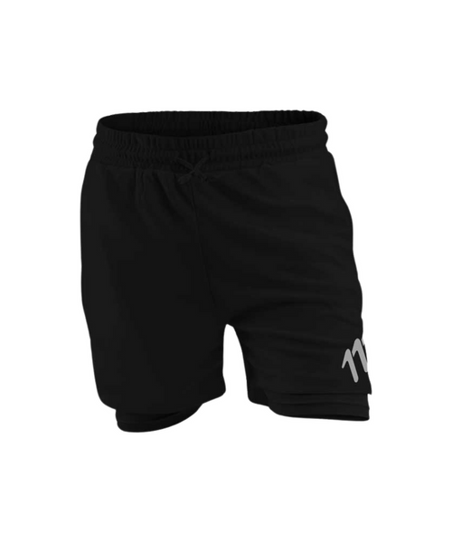 Pantaloneta de running racer negra hombre