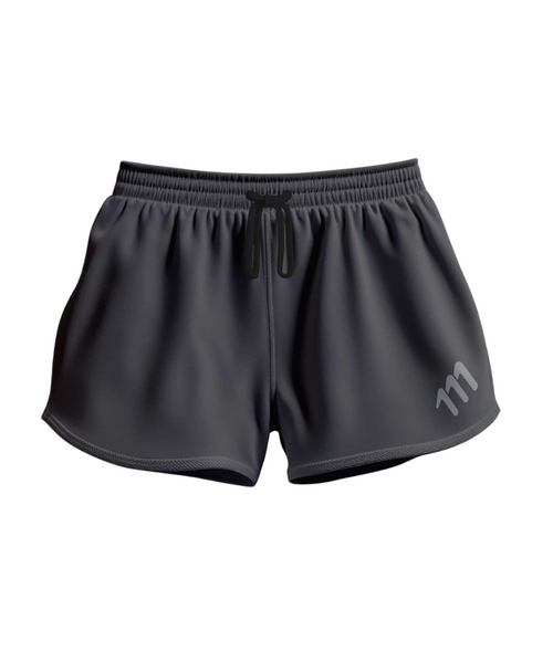 Women's grey racer running shorts