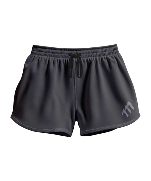 Pantaloneta de running racer gris mujer