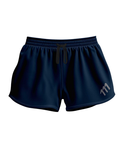 Pantaloneta de running racer navy mujer