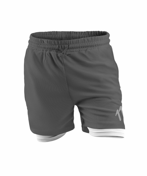 Men's gray racer running shorts