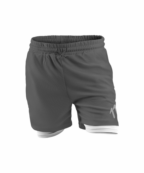 Pantaloneta de running racer gris hombre
