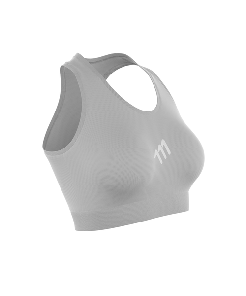 Seamless sports top cargo silver