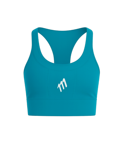 Elite seamless sports top with emerald cargo pocket