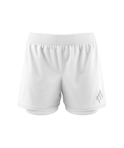 Pantaloneta de running elite blanca mujer