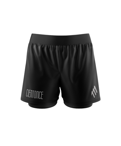 Pantaloneta de running elite negra CIENTONCE mujer