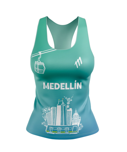 Preventa-Running tank racer turquesa mujer edición MM