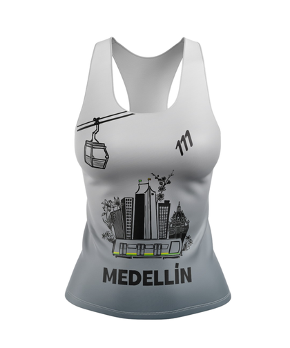 Preventa-Running tank racer gris mujer edición MM
