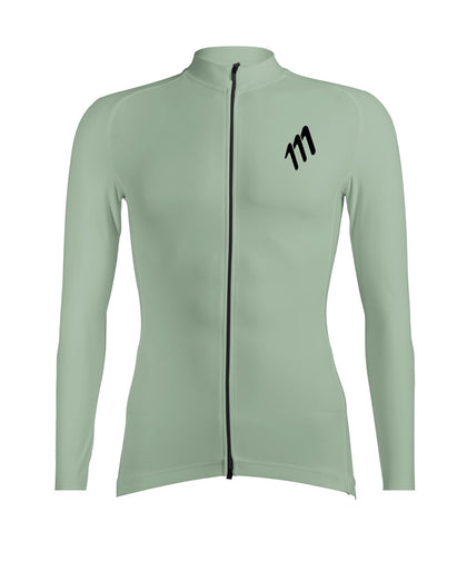 Jersey de ciclismo manga larga oliva mujer