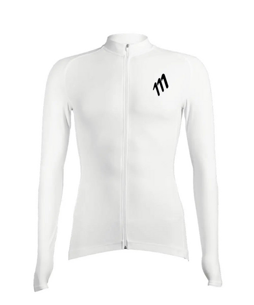 Jersey de ciclismo essentials manga larga blanco mujer