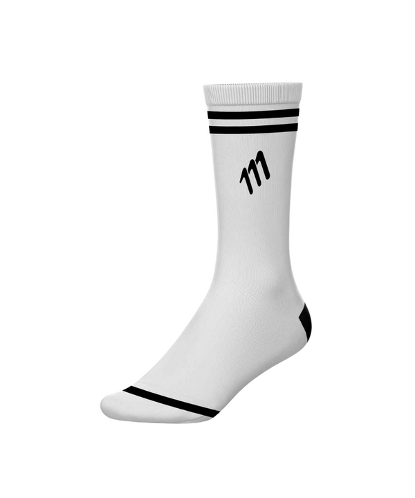 Long distance white cycling socks