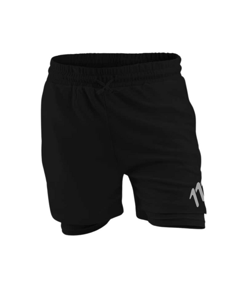 Men's black racer running shorts