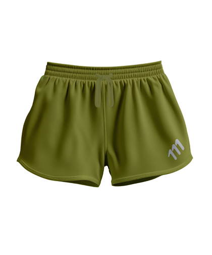 Pantaloneta de running racer verde mujer