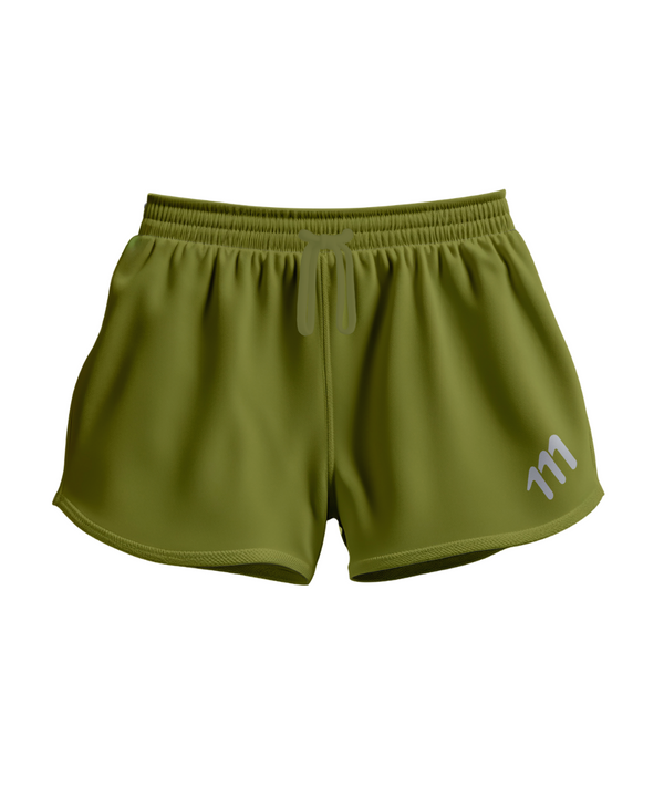 Pantaloneta de running racer verde mujer