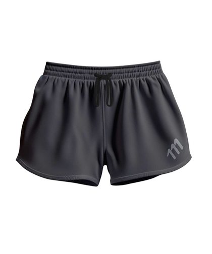 Women's grey racer running shorts